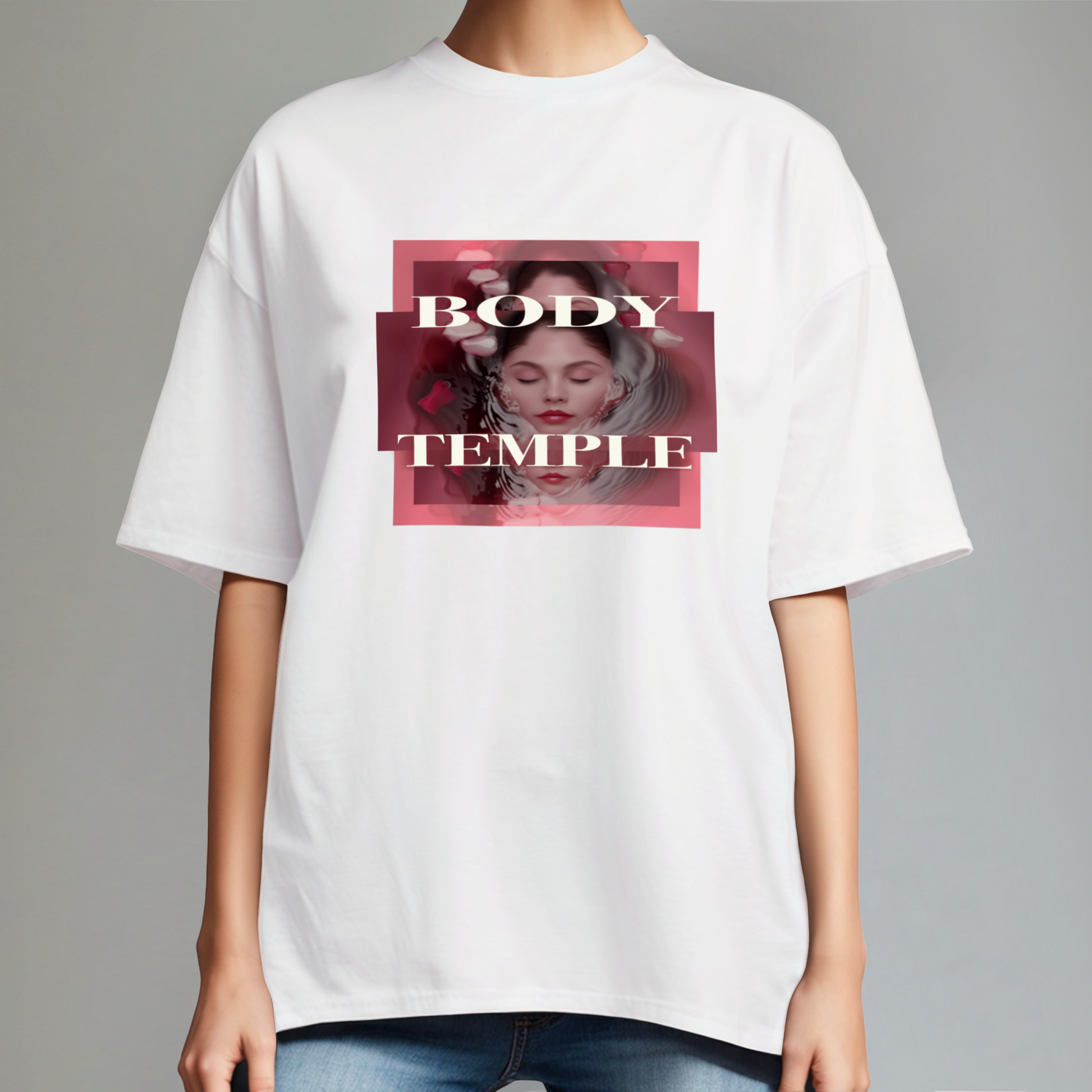 Ästhetisches Oversized Body Temple T-Shirt für Gesundheit- und Fitnessbegeisterte