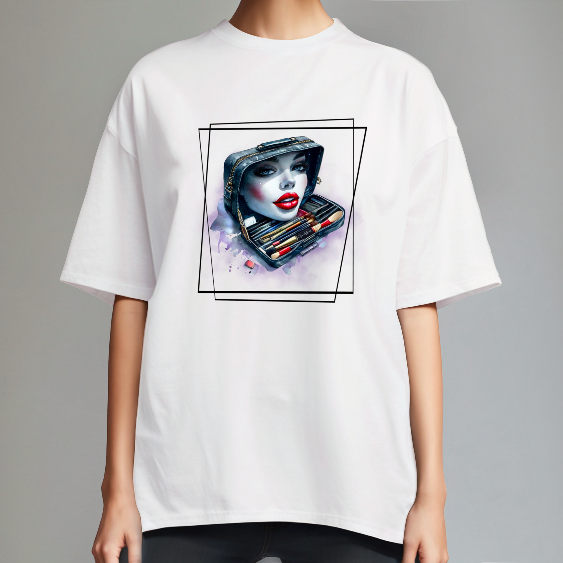 Beauty Bag Oversized Grafik T-Shirt – Perfekt für Make-up-Liebhaber