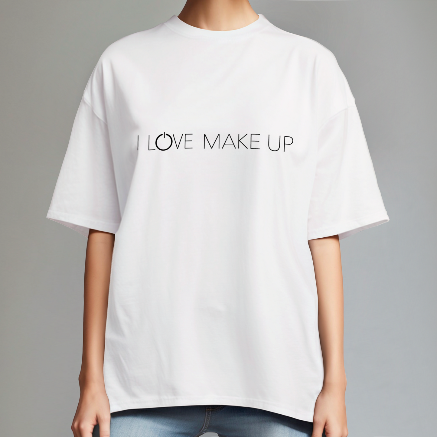 Trendiges I love Make-up Shirt im Oversized Look