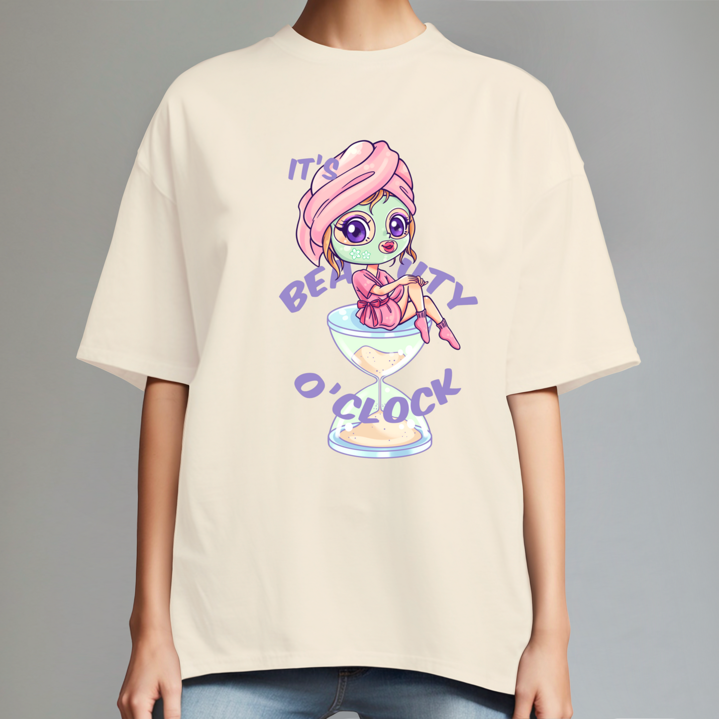 Beauty o´clock Oversized Shirt – Trendy Make-up-Liebhaber T-Shirt für Beauty Enthusiasten