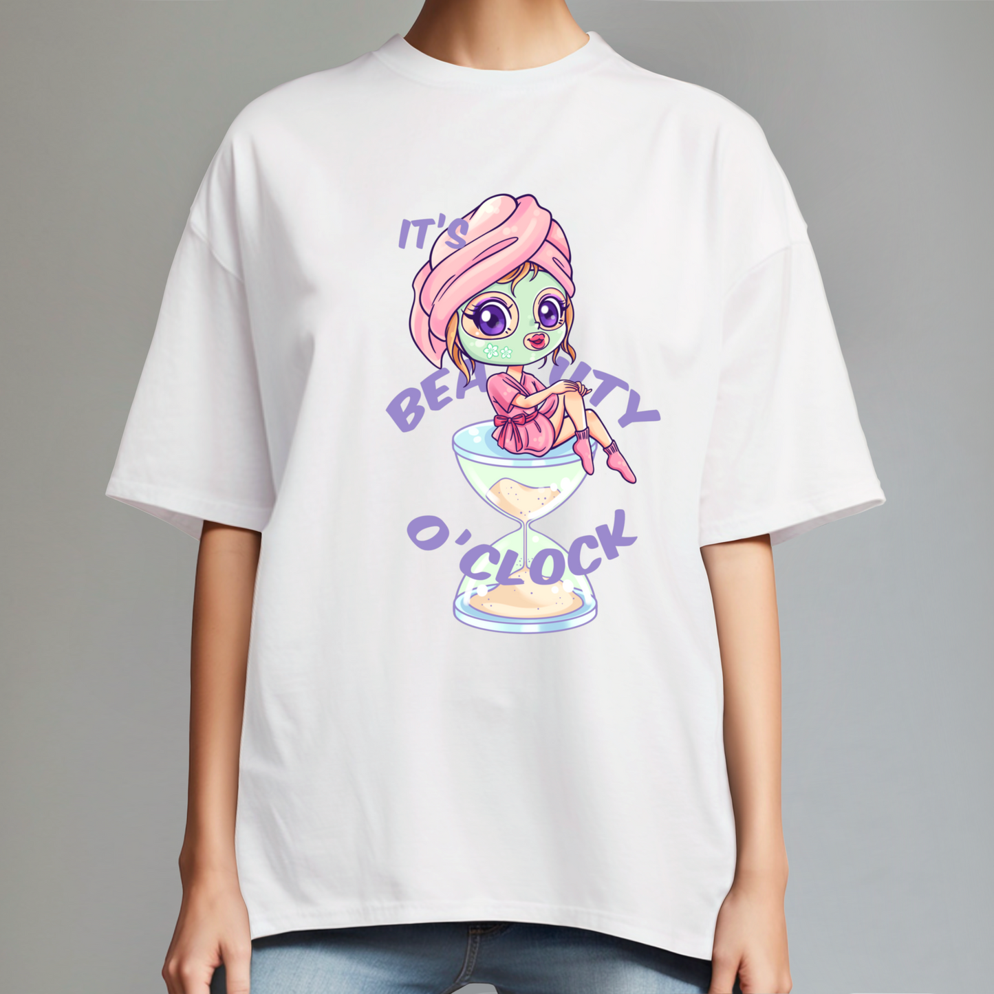 Modisches Beauty 0'Clock Oversized Shirt für Beauty-Liebhaberinnen mit übergroßem Make-up