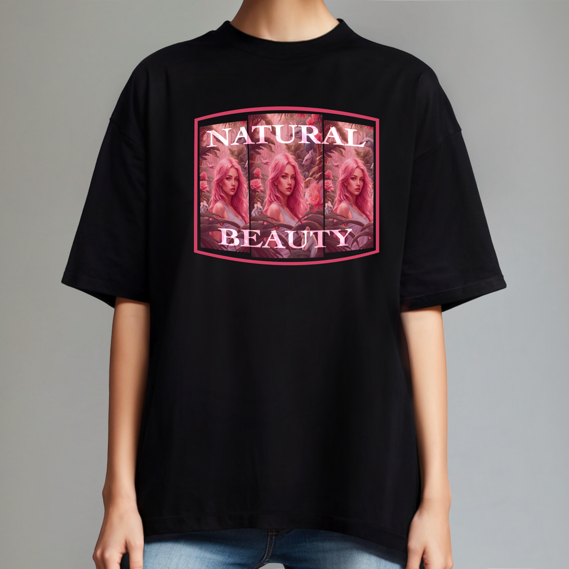 Natural Beauty Oversized T-Shirt, entspanntes, atmungsaktives Material – weite Passform