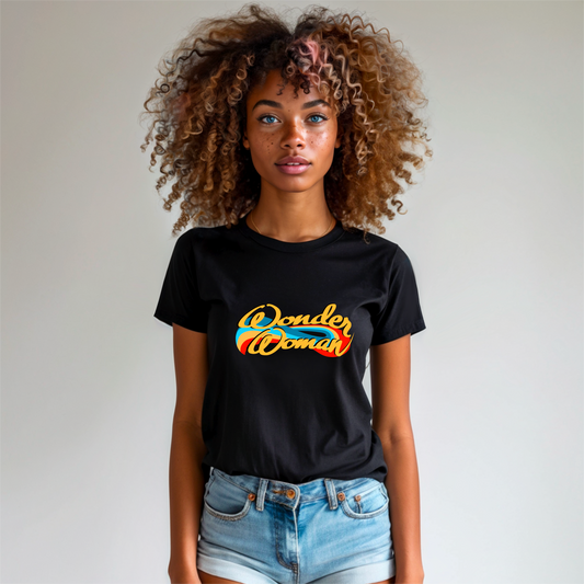 Schwarzes Wonder Woman Shirt für starke Frauen