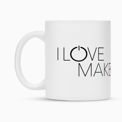 Stylische Beauty Tasse mit I Love Make Up Print